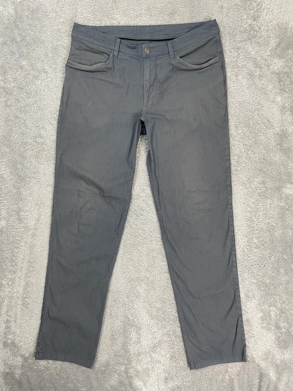 Lululemon Pants Mens 34x31 Blue/Gray Slim Fit Stretch Chino Casual Travel Golf